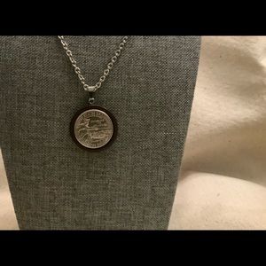 Crossing the Delaware Quarter Coin Necklace on Stainless Steel Chain * FREE S/H